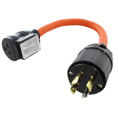 Ac Works Adapter Cable, STW, 5-15/20R, L14-30P, 1.5 ft., Orange L1430CB520